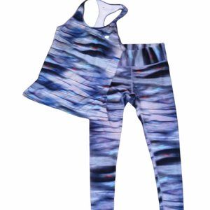 CHAMPION BLUE/RED YOGA WORKOUT ATHLETIC SUIT/PANT/TOP SIZE LARGE